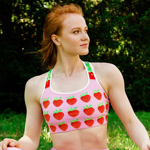 Strawberry Women's Yoga Sports Bra – Make Love With Food